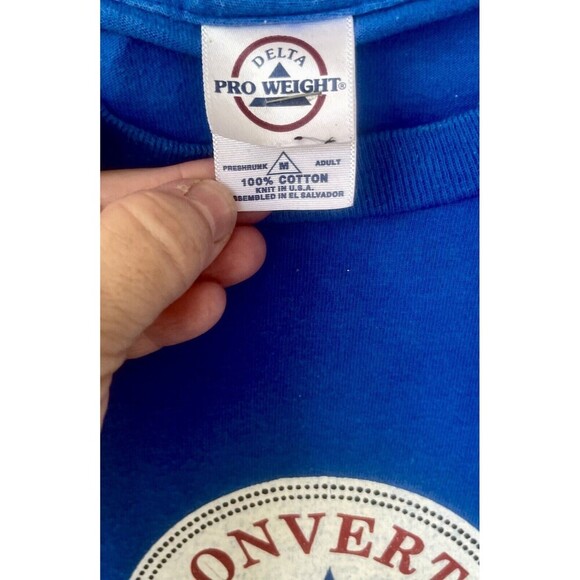 Converse All Star Blue Tshirt Unisex  SzMd Stand True Chuck Taylor - Picture 2 of 4